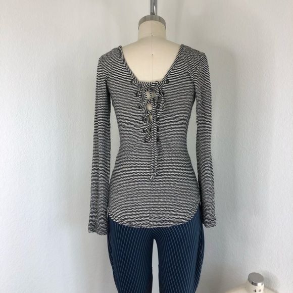 Marissa Webb Tops - Marissa Webb Rosa Lace Up Tee Reversible